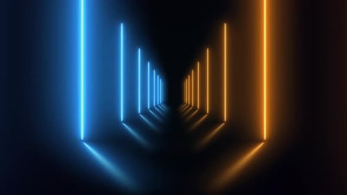 Abstract Neon Light Tunnel Loop Background