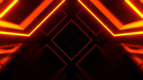 Red And Orange Kaleido Tunnel Flash Background Vj Loop In 4K