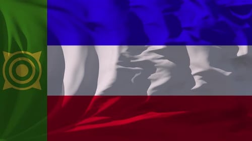 Waving Flag Background Loop with Realistic Fabric Texture