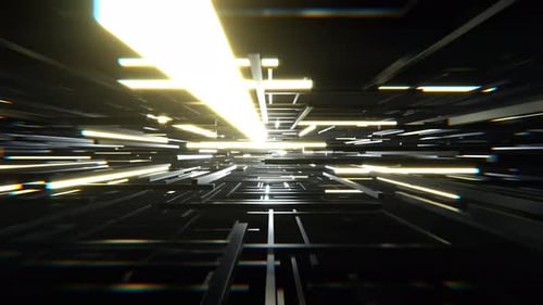 Light Yellow Sci Fi Cybernetic Strobe Array Background Vj Loop I 4K