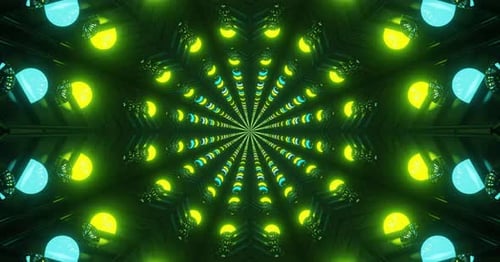 Animated Futuristic Neon Light Tunnel Background Loop