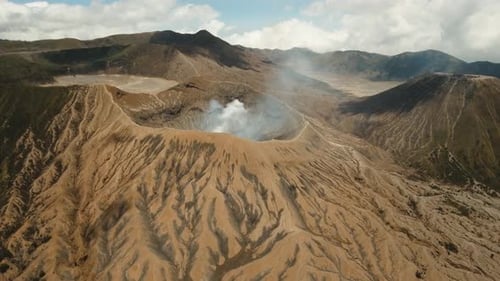 Active Volcano with a Crater Gunung Bromo Jawa Indonesia