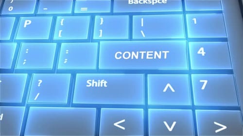 Futuristic Computer Keyboard Content Text on Key