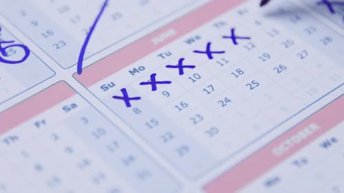 Marking Days Off on a Calendar