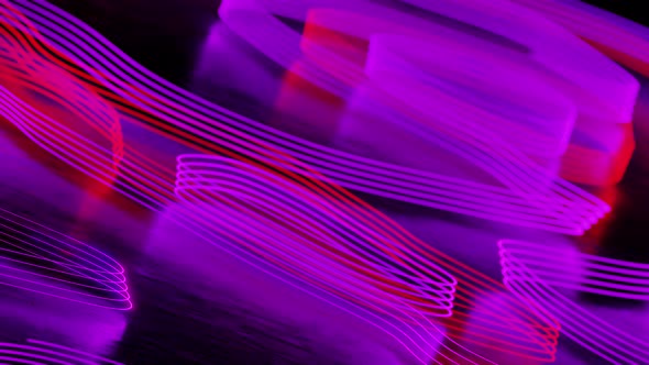 Multicolored Waving Lines Appearing Against Dark Background 3D ...