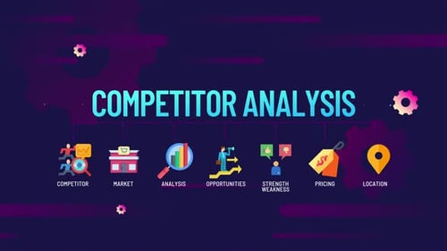 Animated Business Infographic with Competitor Analysis Icons
