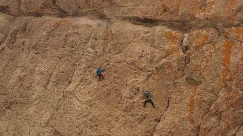 Climbers Rock Climbing