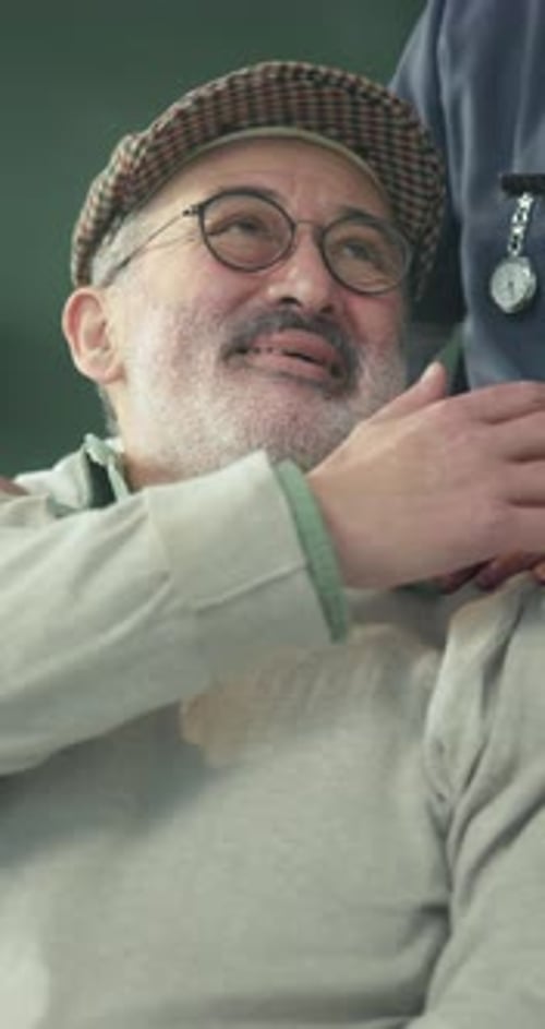 Caregiver, support or senior man in nursing home for assistance, comfort or kindness for bad news