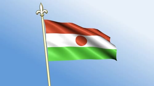Niger National Flag Waving Animation Loop