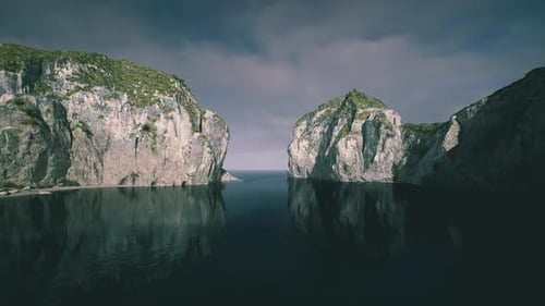 Scenic Coastal Cliffs and Reflective Water