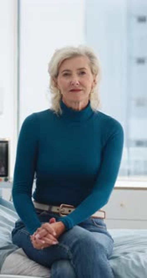 Face, smile and woman in hospital, healthcare and appointment for recovery, wellness and healing