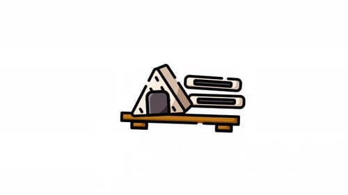 Bento Box Filled Icon for Animated Japanese Cuisine Menu