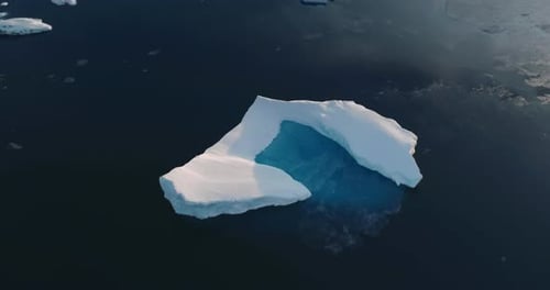 Snow Covered Melted Ice From Crashed Glacier