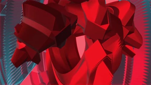 Dynamic Red Geometric Abstract Motion Background Loop