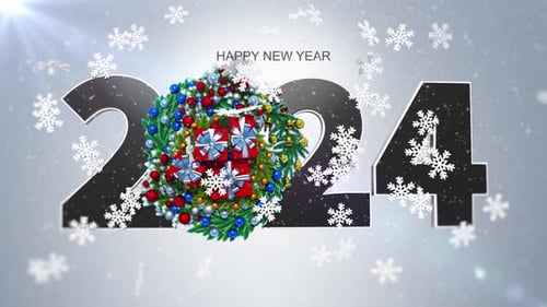 Happy New Year Greeting Card 2024 V11