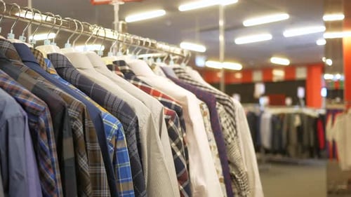 Row of Shirts in a Store in Istanbul