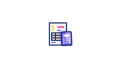 Flat Design Animated Icon: Bill and Calculator