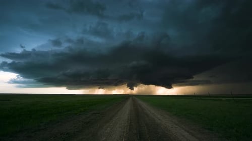 Amazing Scene As A Storm Moves Across Open Fields Time Lapse