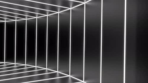 Abstract Square Shaped Monochrome Moving Tunnel