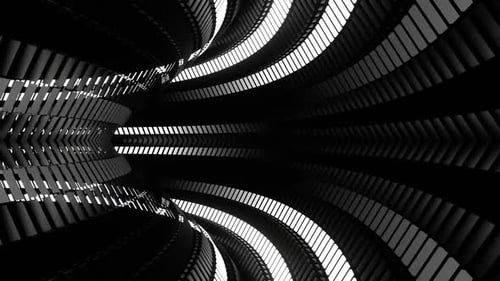 Partial Circular Moving White Neon Lines Background Vj Loop In HD