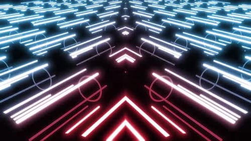 Abstract Neon Geometric Tunnel Seamless Loop Animation