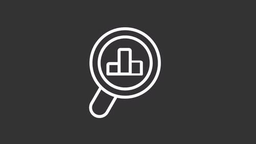 Animated Market Data White Line Icon