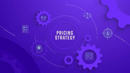 Flat Infographic Colorize Icons Background Pricing Strategy Loopable Animation