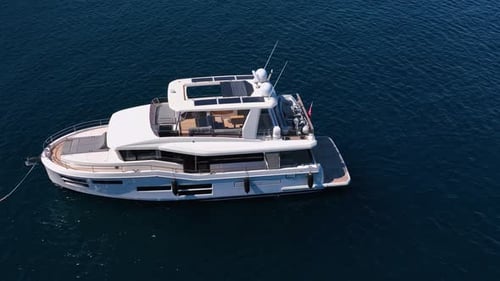 Amazing luxury yacht in the mediterranean sea drone shot in slow motion