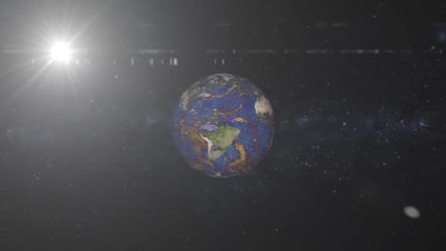 Modern Stylized Earth Globe Rotation in Space