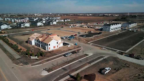 Suburban Neighborhood Construction Aerial View