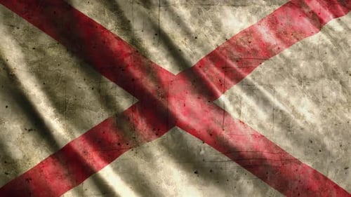 Old Grunge Flag Waving Background Loop Animation