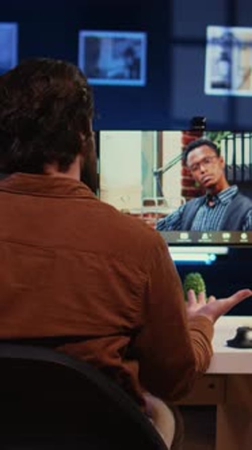 Remote Worker in a Virtual Team Meeting