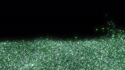 Green Glowing Particles Fluid Motion Background
