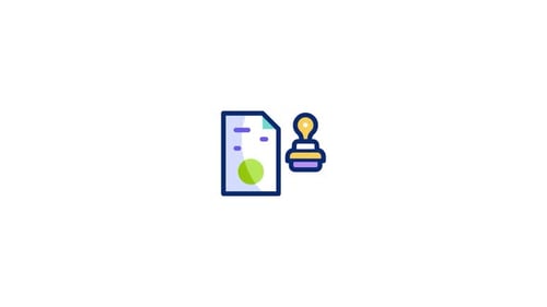 Animated Document With Checkmark And Stamp Icon