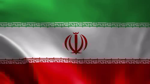 Waving Iranian National Flag Animation