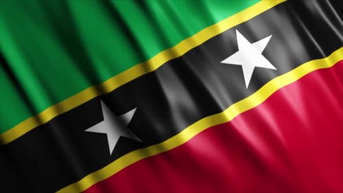 Waving Flag of Saint Kitts and Nevis Seamless Loop