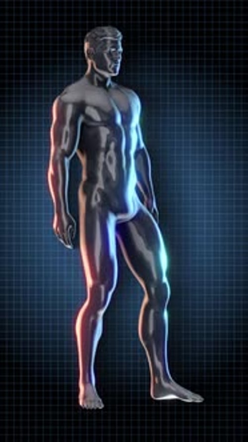 Futuristic Human Body Scan Diagnostic Animation