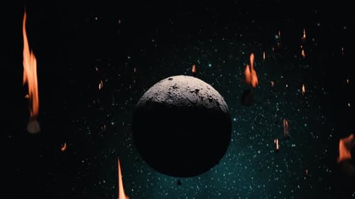 Planet brennt im Weltraum