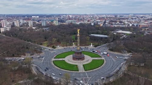 Aerial view of Berlin Victory Column , Germany