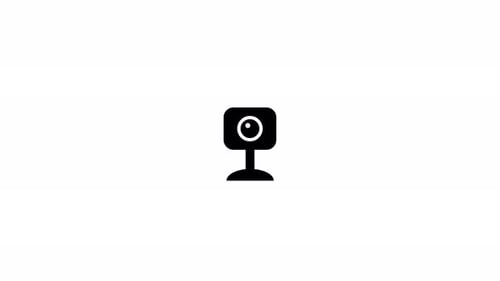 secure video camera glyph icon animation