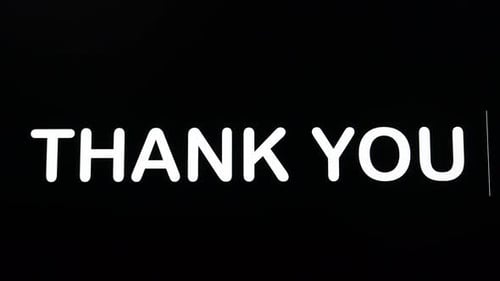 Animated 'Thank You' Text on Black Background