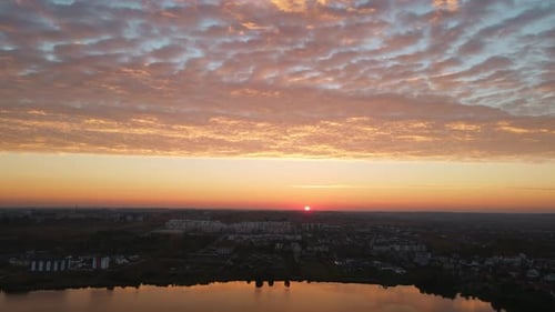 Sunrise with Beautiful Clouds in the City