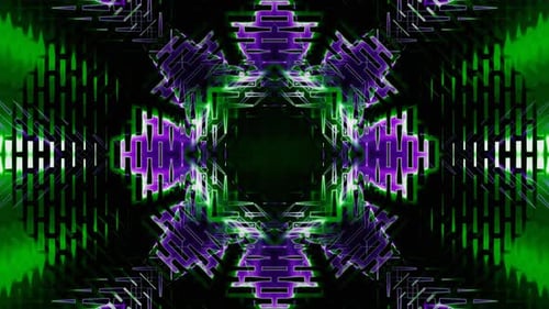 Violette und grüne geometrische Vj-Loop-Animation