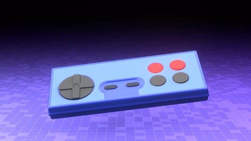 Animación de
gamepad. Gamepad retro. Concepto de Vídeo.