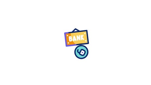 Secure Bank Sign with Animated Padlock Protection