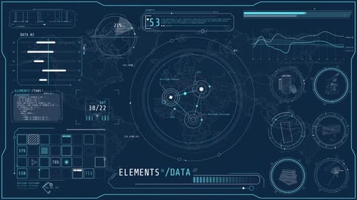 Animation of a Hightech Screen for Working with Diverse Data