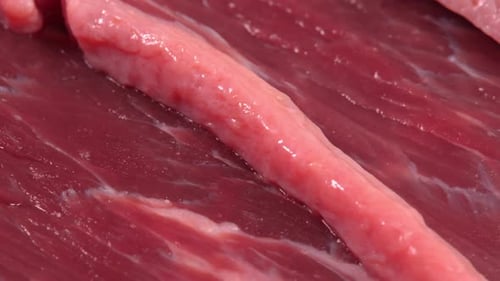 Close-up of Fresh, Raw Meat Texture