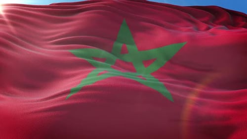 Zoom In Realistic Flag Of Morocco 4K
