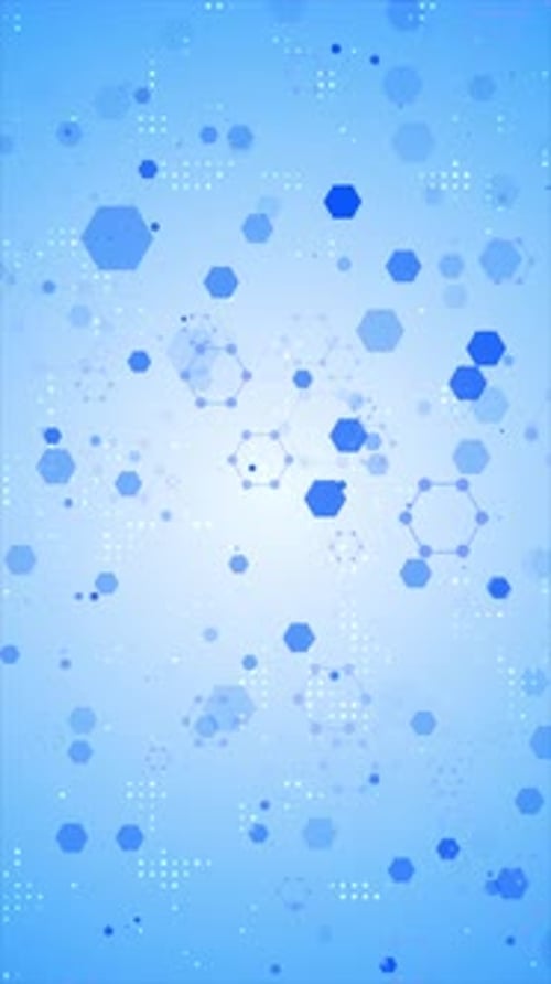 Blaue abstrakte sechseckige Molekülstrukturen Loop V5