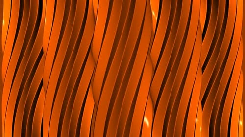 Abstract Orange Twisted Ribbons Seamless Loop Background